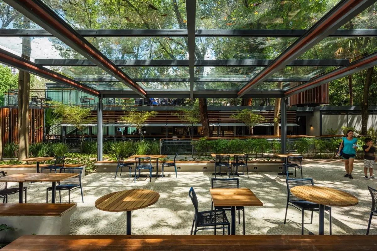 Premium villa front elevation with louvers slim profile glazing and HPL design