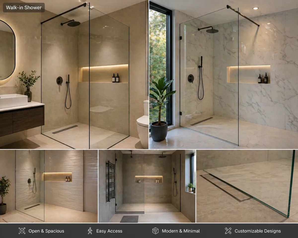 Corner shower glass fitting installation India detail