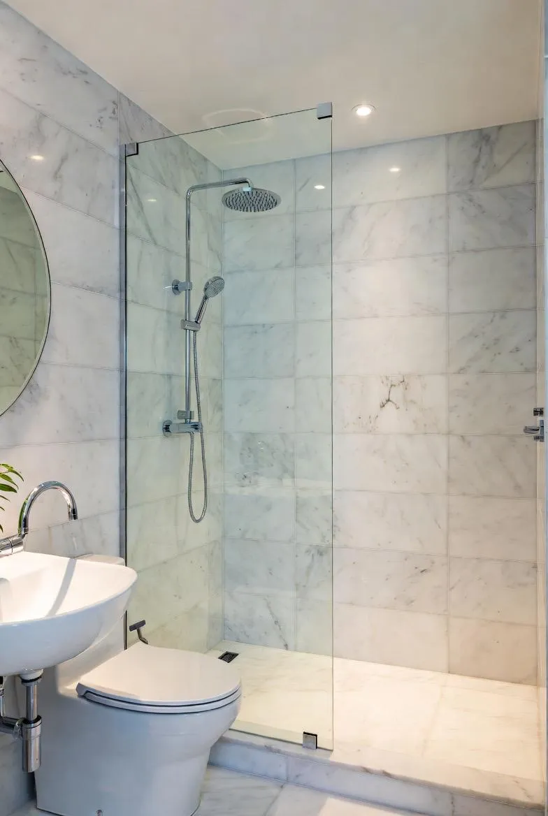 Frameless glass shower partition India cost and design