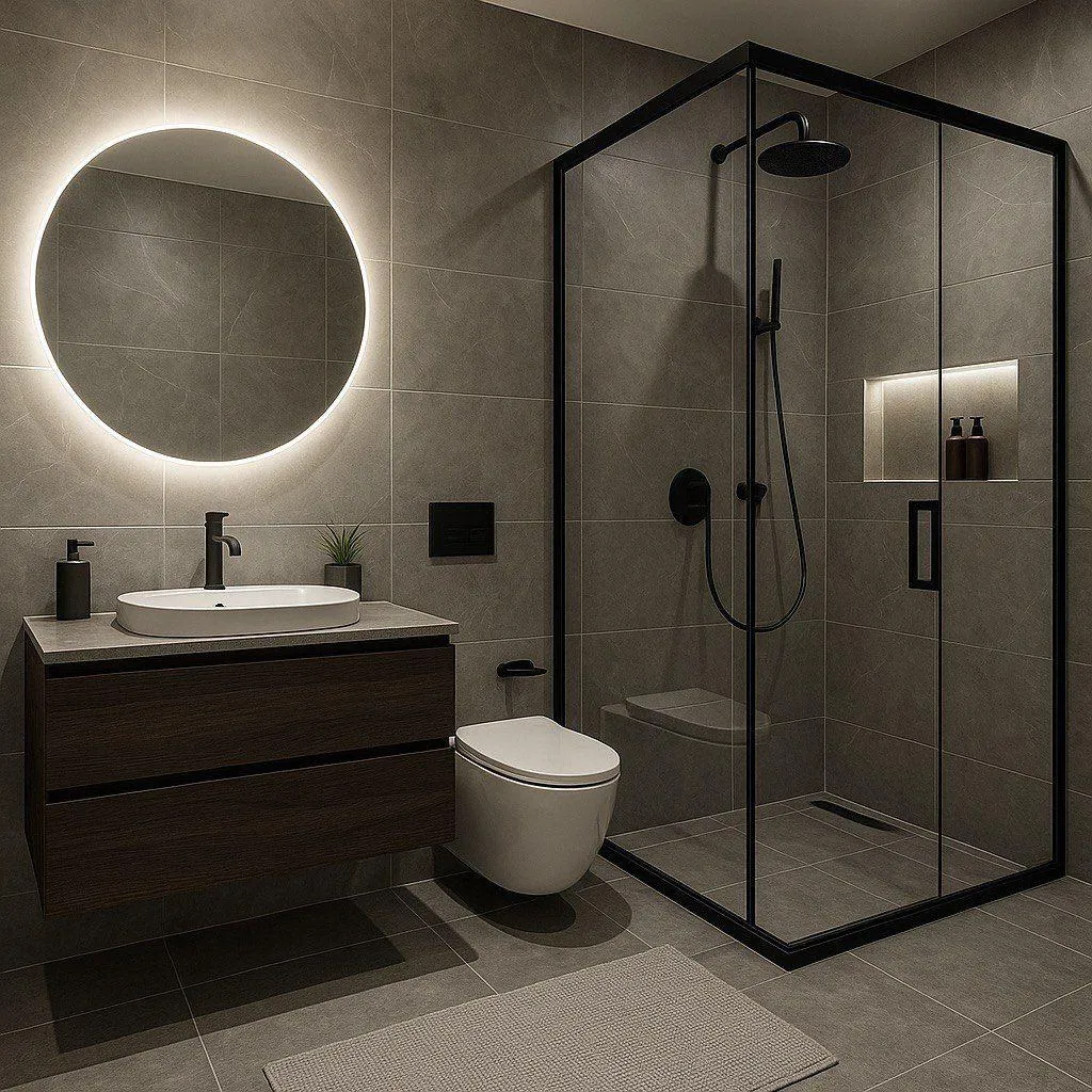 Corner glass shower enclosure price India modern bath