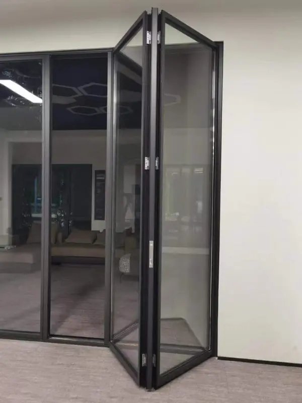 Living room folding glass door - partition view