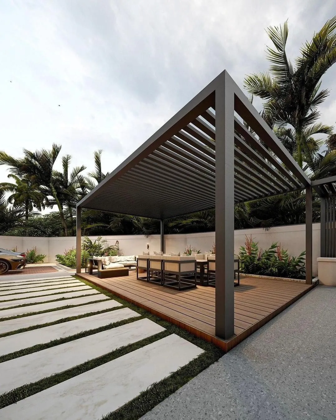 Thumbnail: sliding glass roof pergola