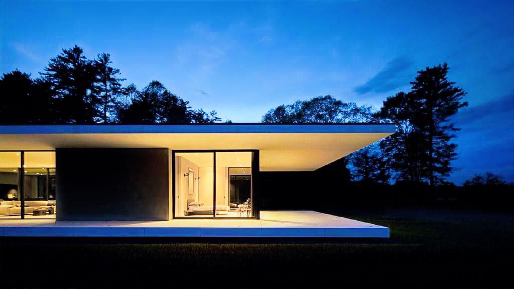 Security glass window with white canopy